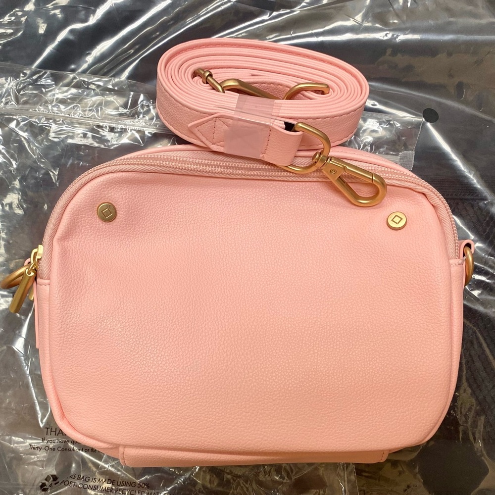 Thirty-One Double Zip Crossbody in Cotton Candy Pink 💕